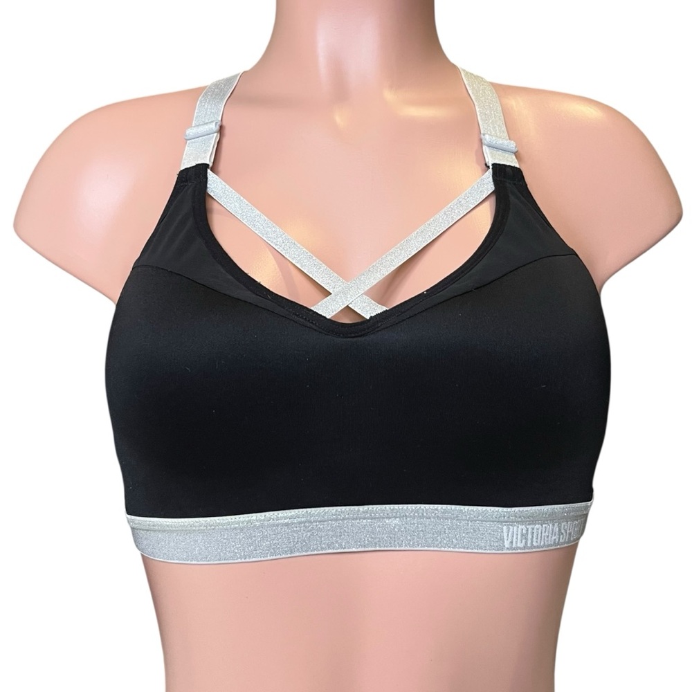 Victoria Sport Black & Silver Cross-Strap Incredible‎ Lightweight Max 34C